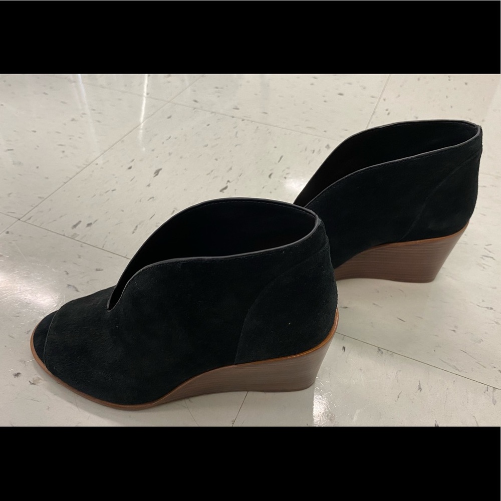 Black suede platforms